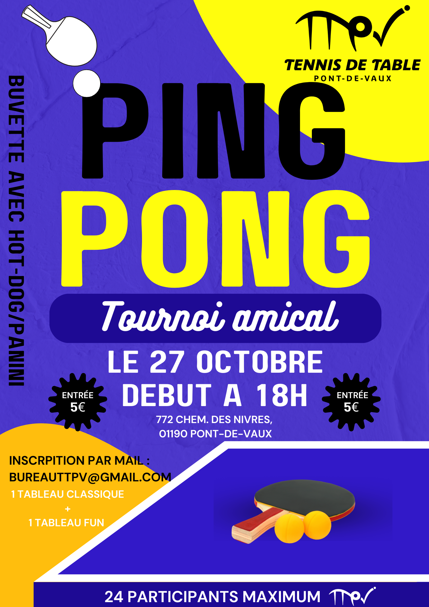 News club / Tournoi amical – TT Pont De Vaux